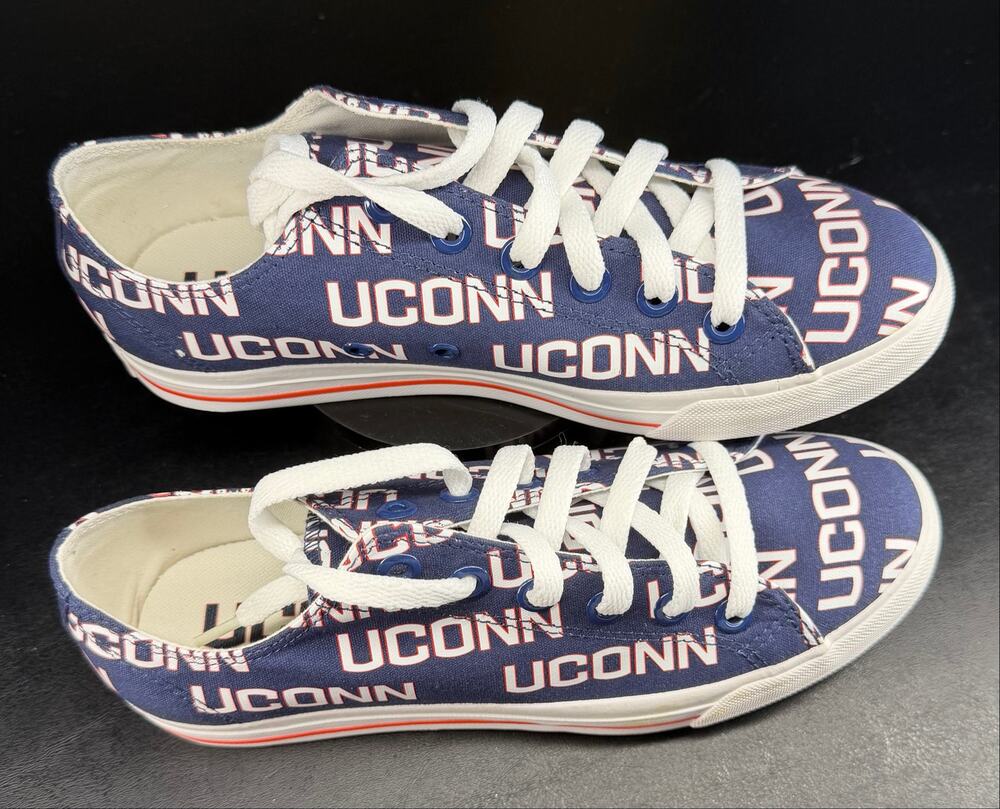 UConn Huskies Vintage Style Canvas Sneakers Row One Victory Low Top Shoes NIB